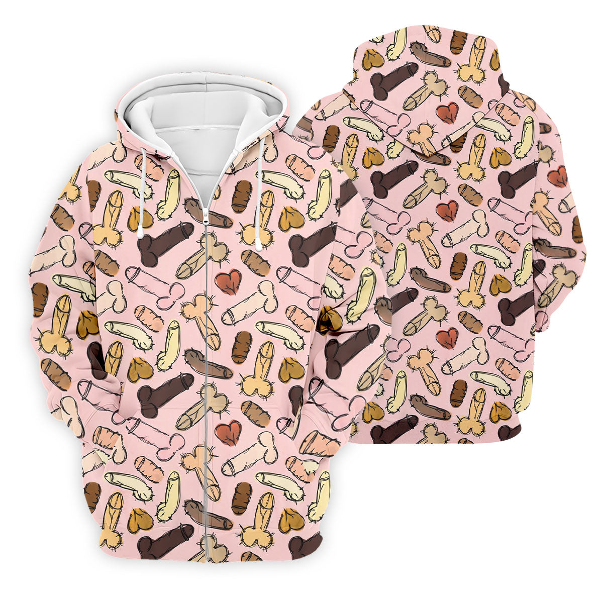 Funny Penis Doodle Pattern Golf Polo Shirt, Men's Golf Apparel, Novelty Golf Shirts For Men