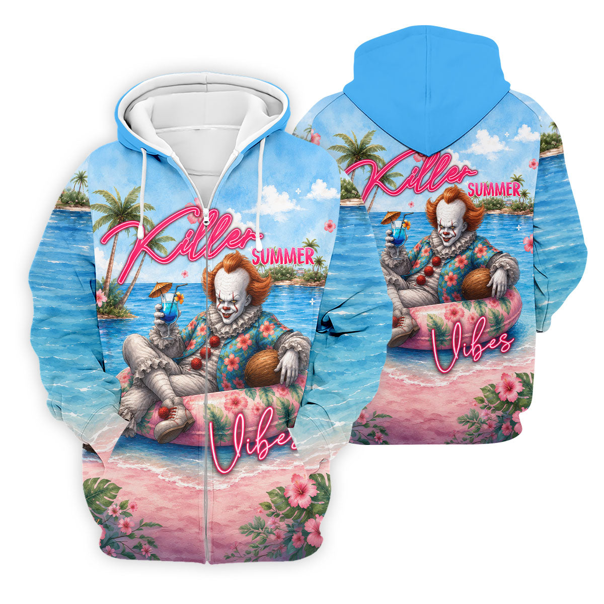 Killer Summer Vibes Scary Clown Golf Polo Shirt, Men's Golf Shirt, Printed Golf Shirts