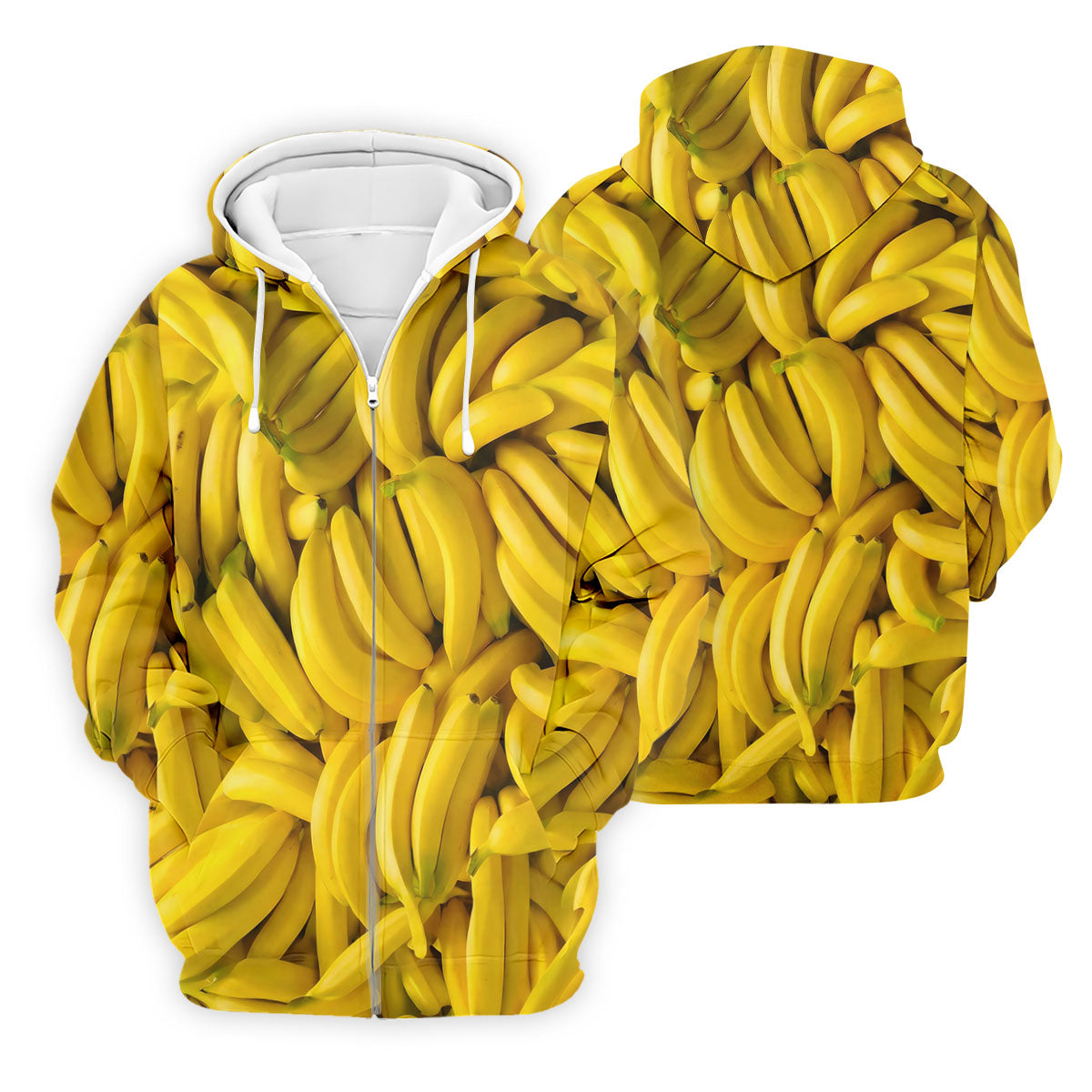 Realistic Banana Print Hawaiian Golf Shirt, Polo Shirts For Men, Mens Golf Apparel