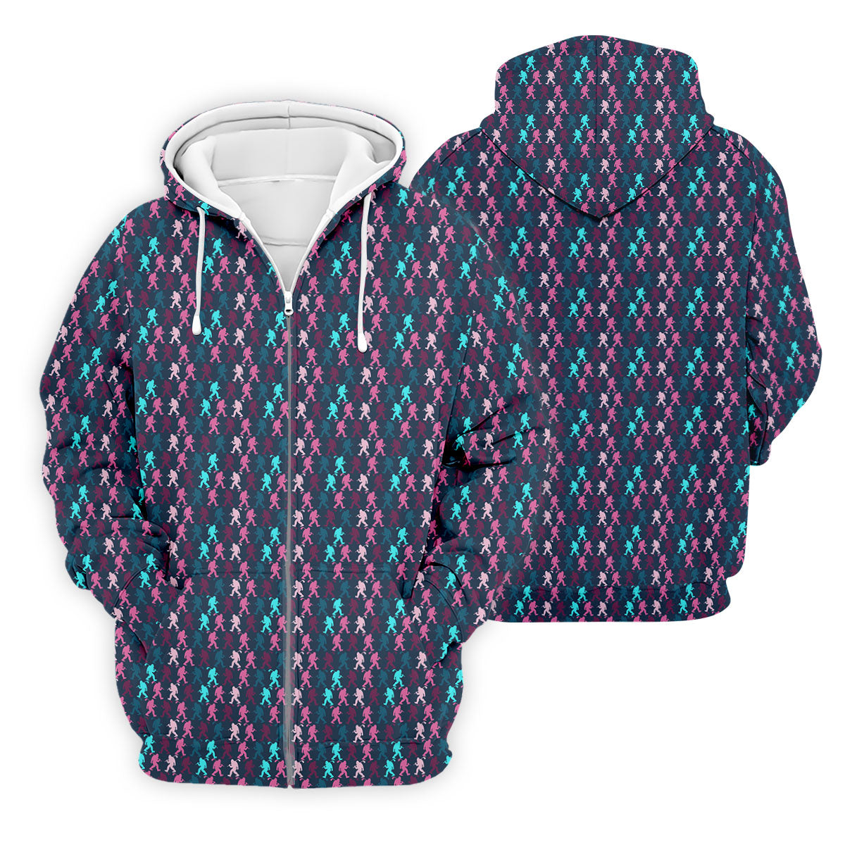 Funny Colorful Bigfoot Golfer Pattern Polo Shirt, Polo Shirts For Men, Mens Golf Shirts
