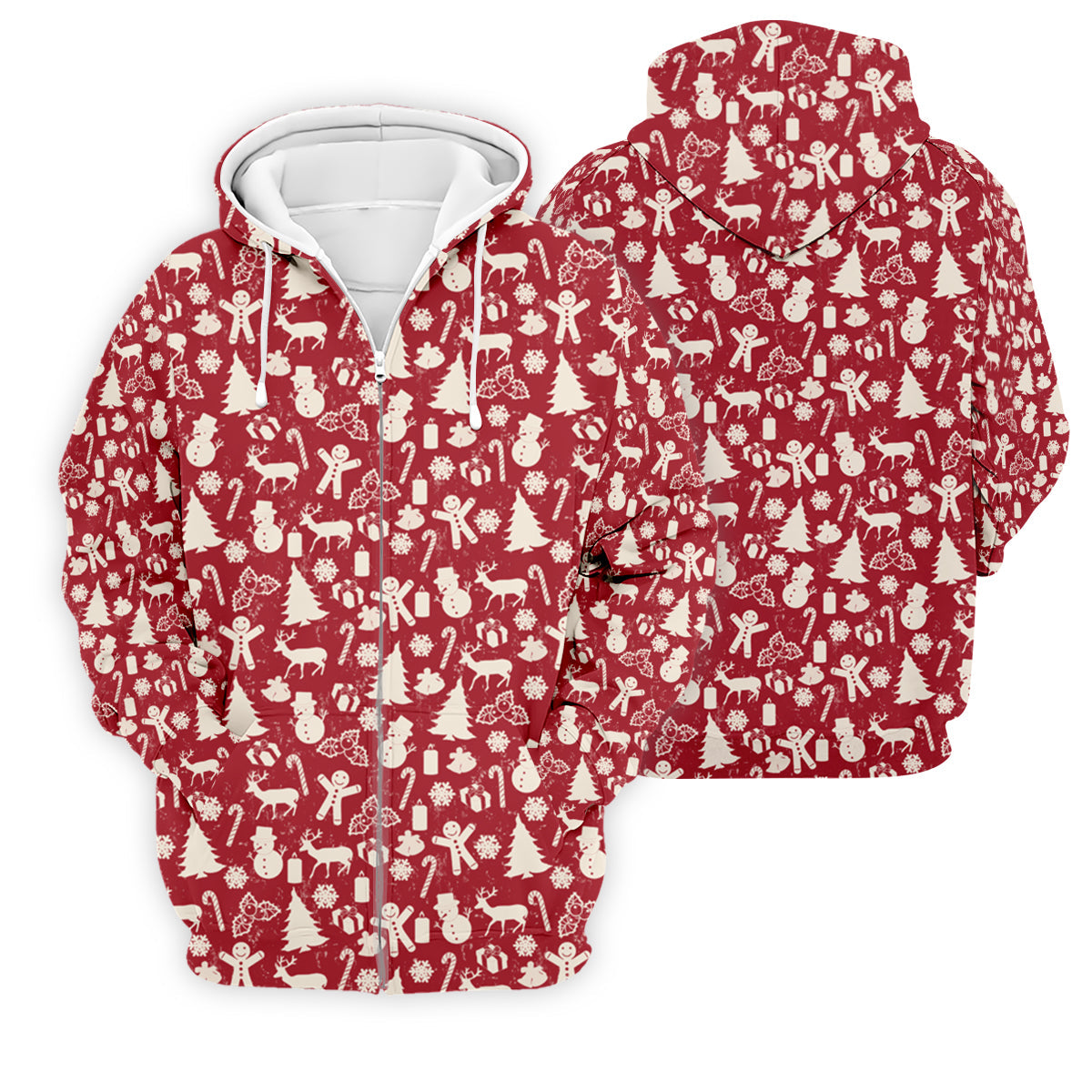 Gingerbread Man Christmas Pine Tree Candy Canes Red And White Polo Shirts For Men, Christmas Golf Shirt