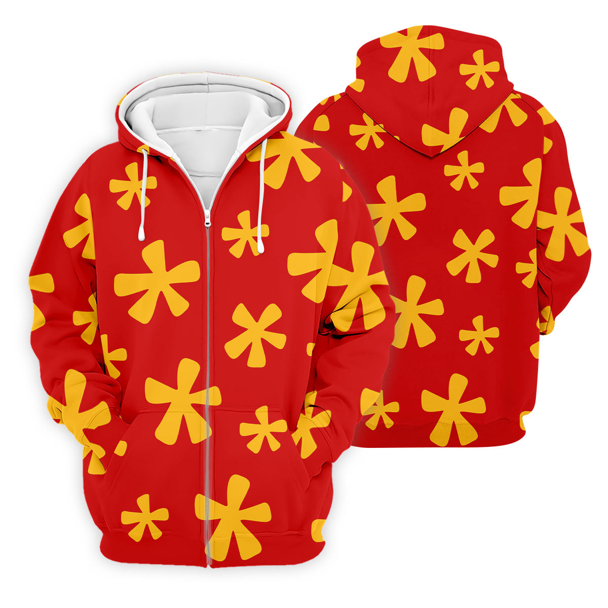 Red Hawaiian Floral Pattern Golf Polo Shirt, Hawaiian Golf Shirt, Golf Polo Shirts For Men