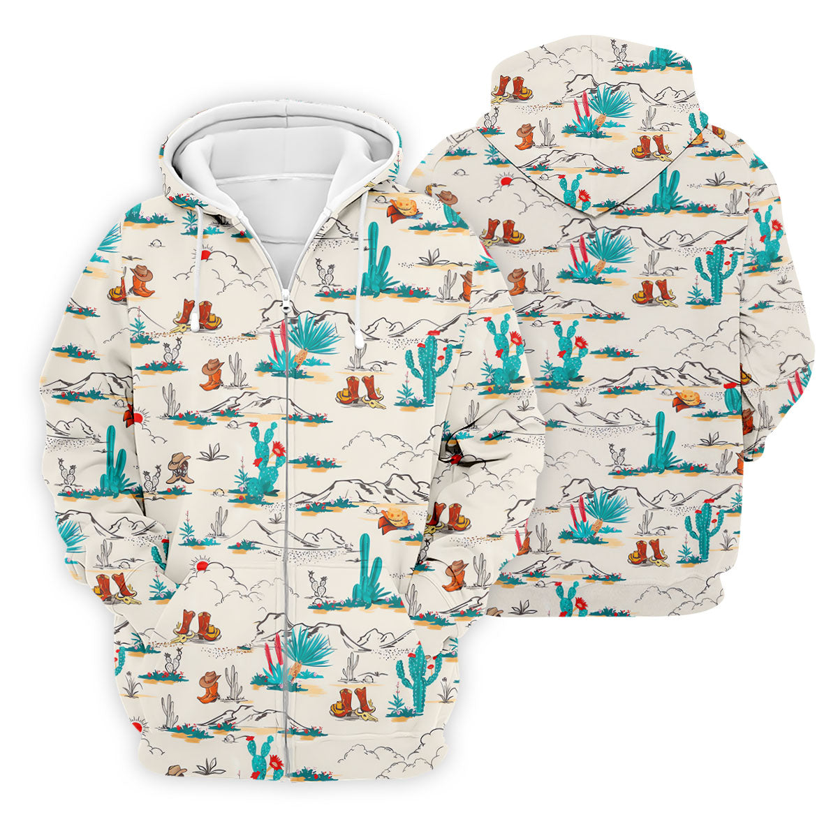 Western Desert Cowboy Boots Pattern Golf Shirt, Men's Golf Shirt, Printed Golf Shirts