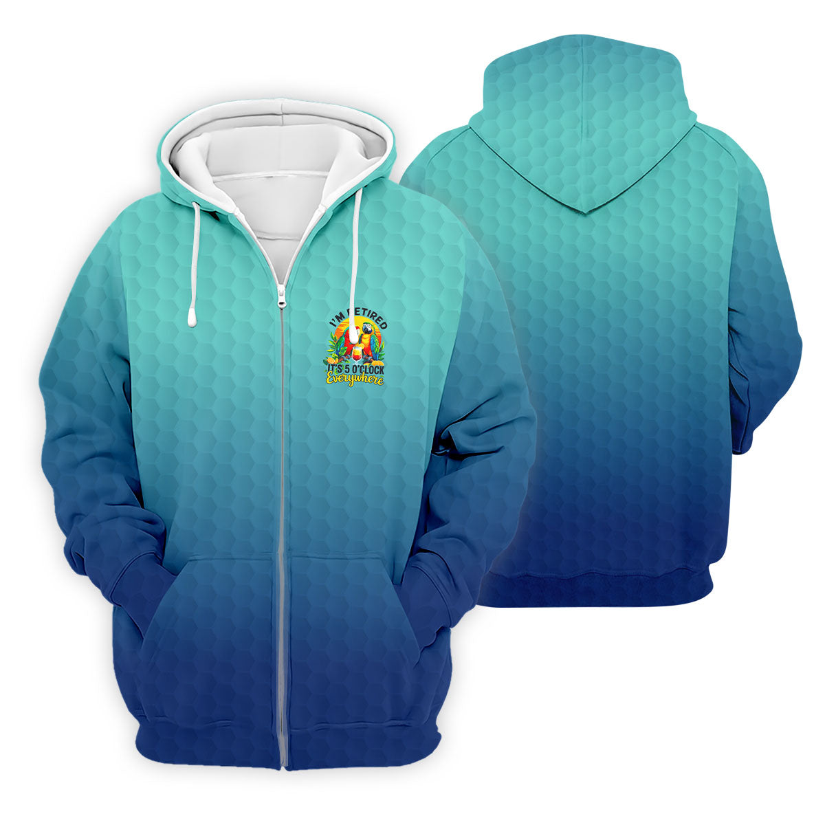 Blue Tropical Parrot Retirement Golf Polo Shirt, Mens Golf Polo, Golf Apparel For Men