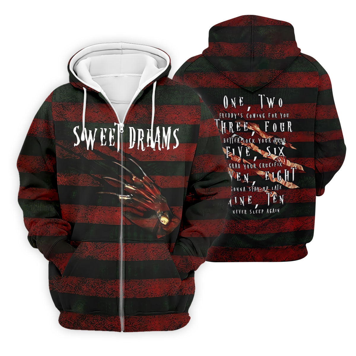 Sweet Dreams Freddy Horror Character Golf Polo Shirt, Printed Golf Shirts, Men's Golf Shirt
