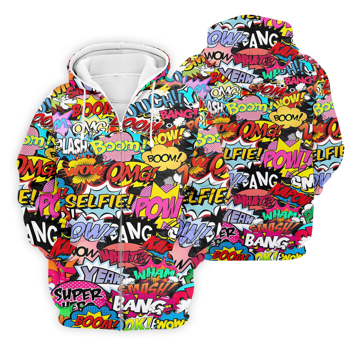 Comic Pop Art Golf Shirt, Retro Speech Bubble Pattern, Polo Shirts For Men