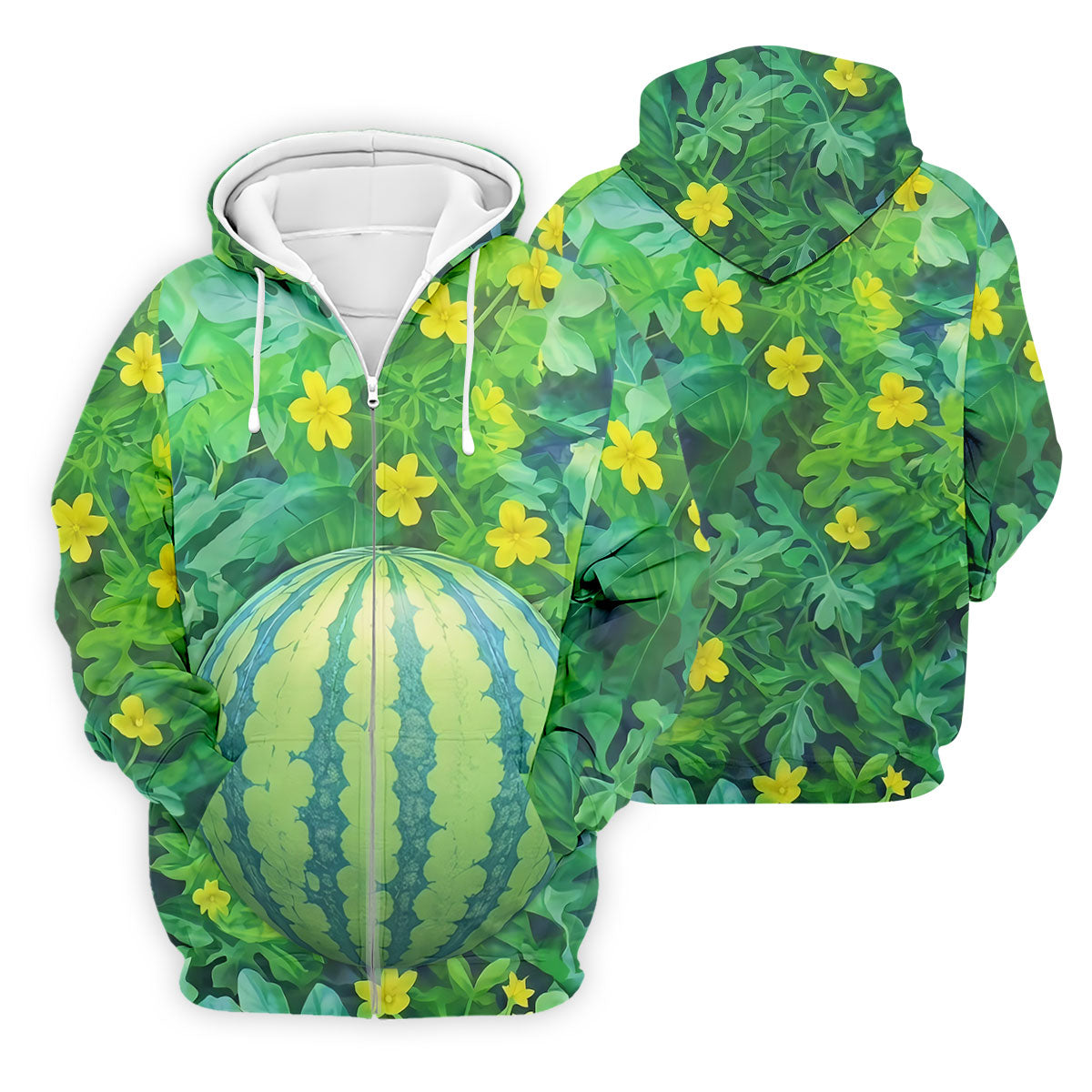 Funny Watermelon Belly Illusion Golf Polo Shirt, Mens Golf Polo, Hawaiian Golf Shirt