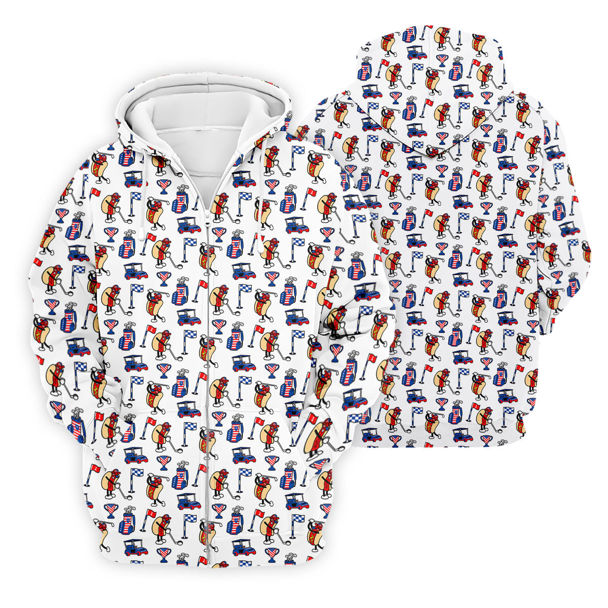 Funny Hot Dog Pattern Polo Shirt, 250 Years USA Patriotic Golf Shirt, 4th Of July Golf Shirt, Golf Shirts For Men