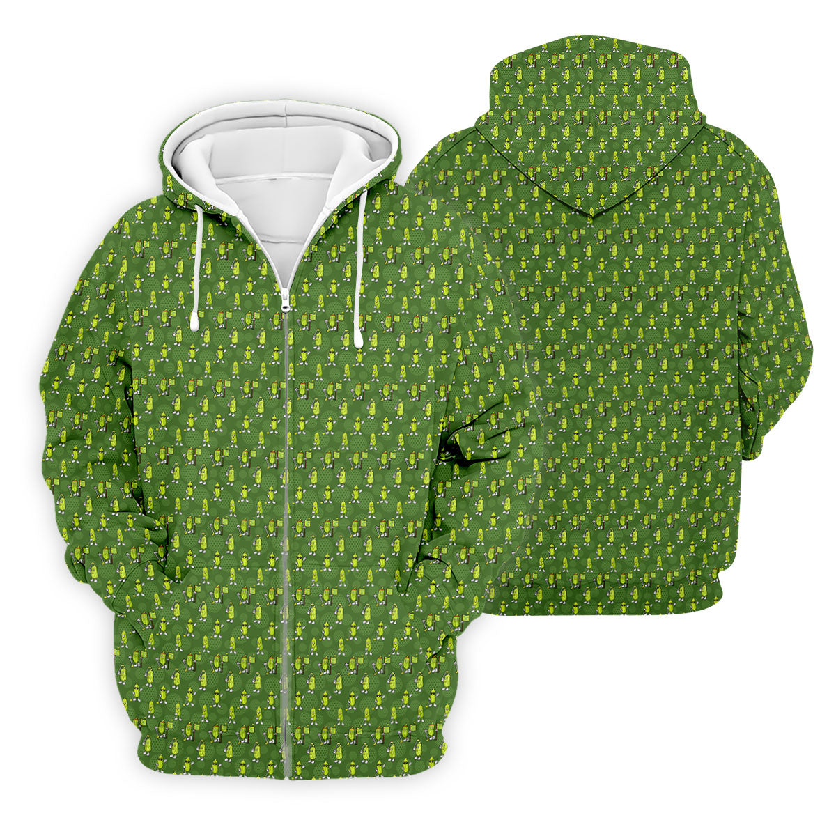 Funny Hole In One Pickle Golf Pattern Polo Shirt, Golf Shirts For Men, Mens Golf Apparel