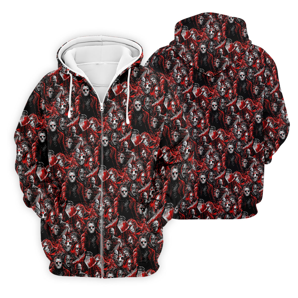 Horror Character Slasher Pattern Golf Polo Shirt, Mens Golf Shirts, Hawaiian Golf Shirt