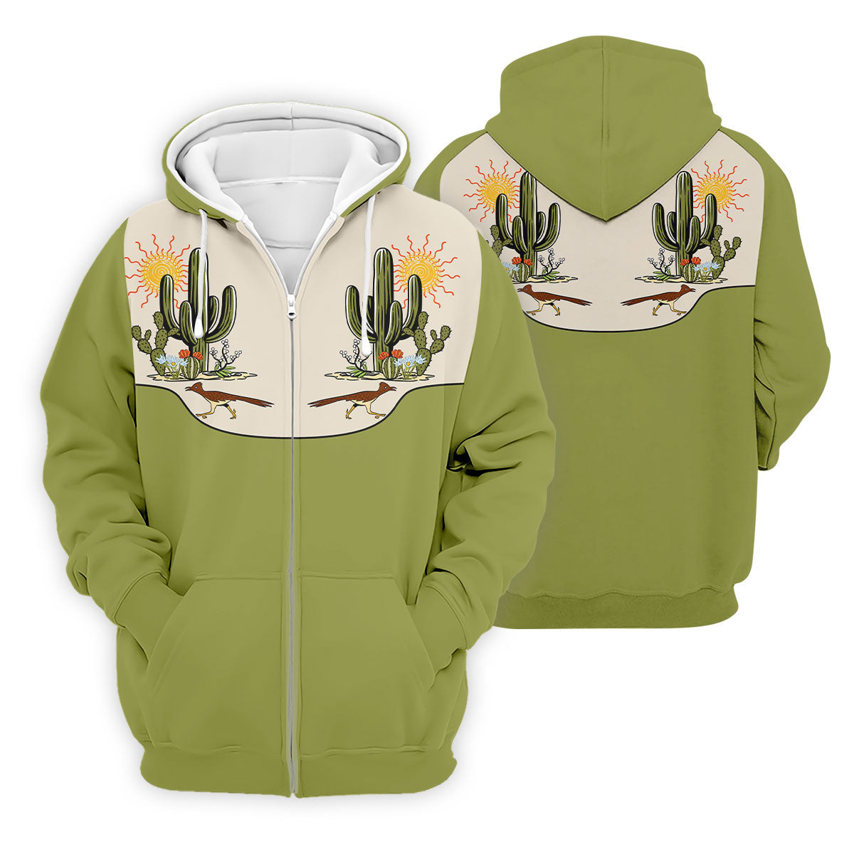 Desert Cactus Roadrunner Golf Polo Shirt, Golf Polo Shirts For Men, Hawaiian Golf Shirt