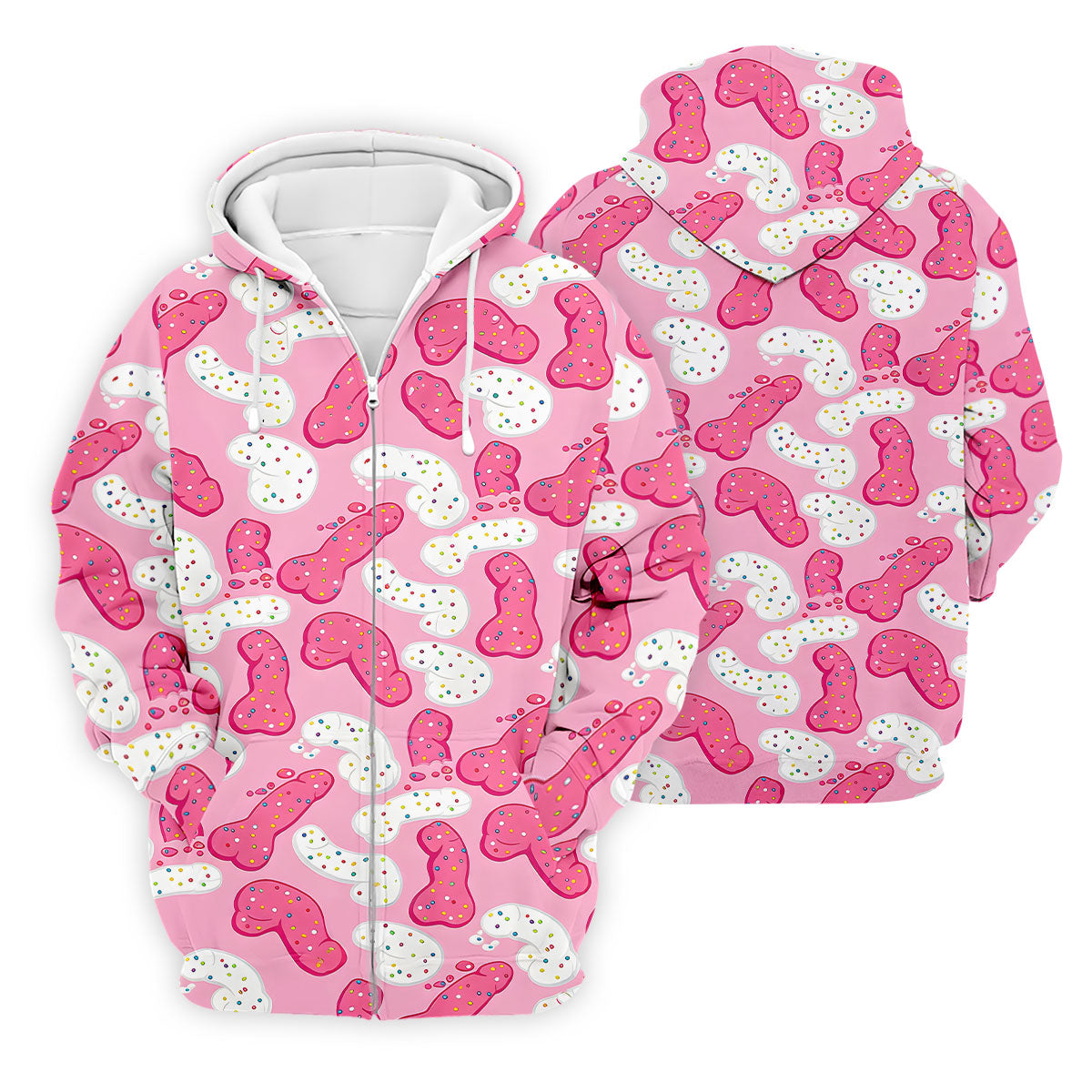 Pink Frosted Cookie Adult Novelty Golf Shirt, Polo Shirts For Men, Golf Apparel For Men