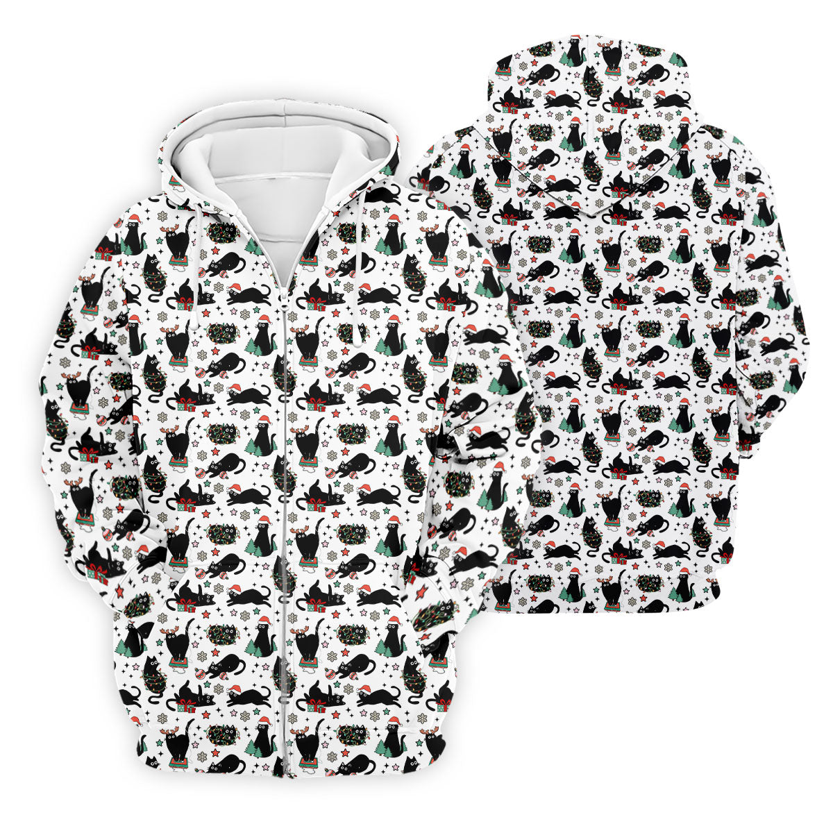 Xmas Black Cat Polo Shirts For Men, Christmas Golf Shirt, Golf Gift For Men, Christmas Golf Shirt