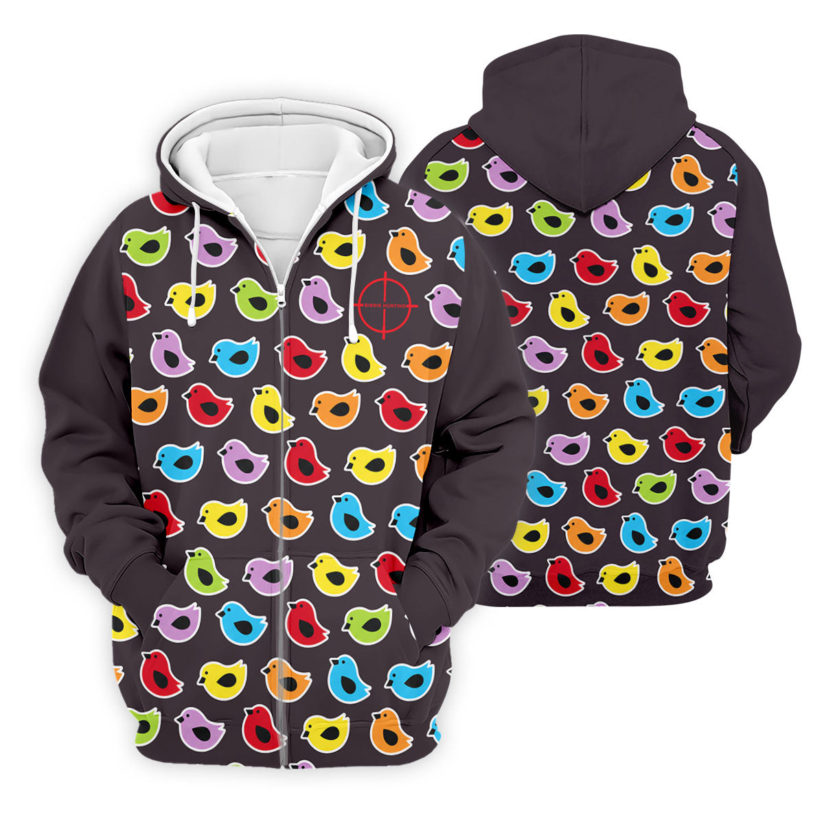 Black Colorful Birdie Hunting Golf Polo Shirt, Men's Golf Shirt, Golf Polo Shirts For Men