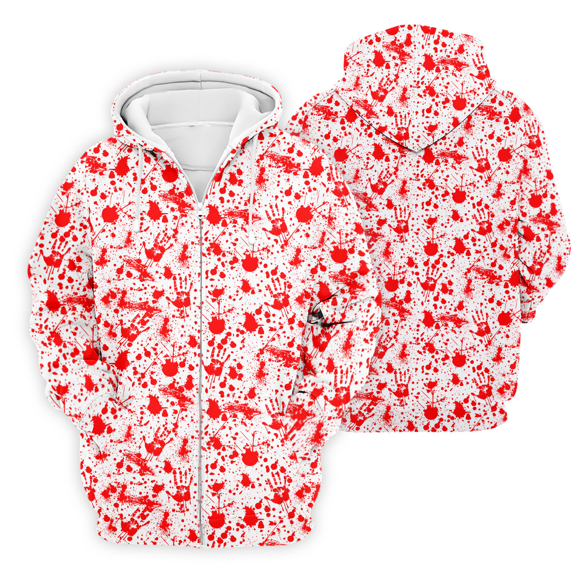 Horror Character Blood Splatter Pattern Golf Polo Shirt, Men's Golf Polo, Hawaiian Golf Shirt