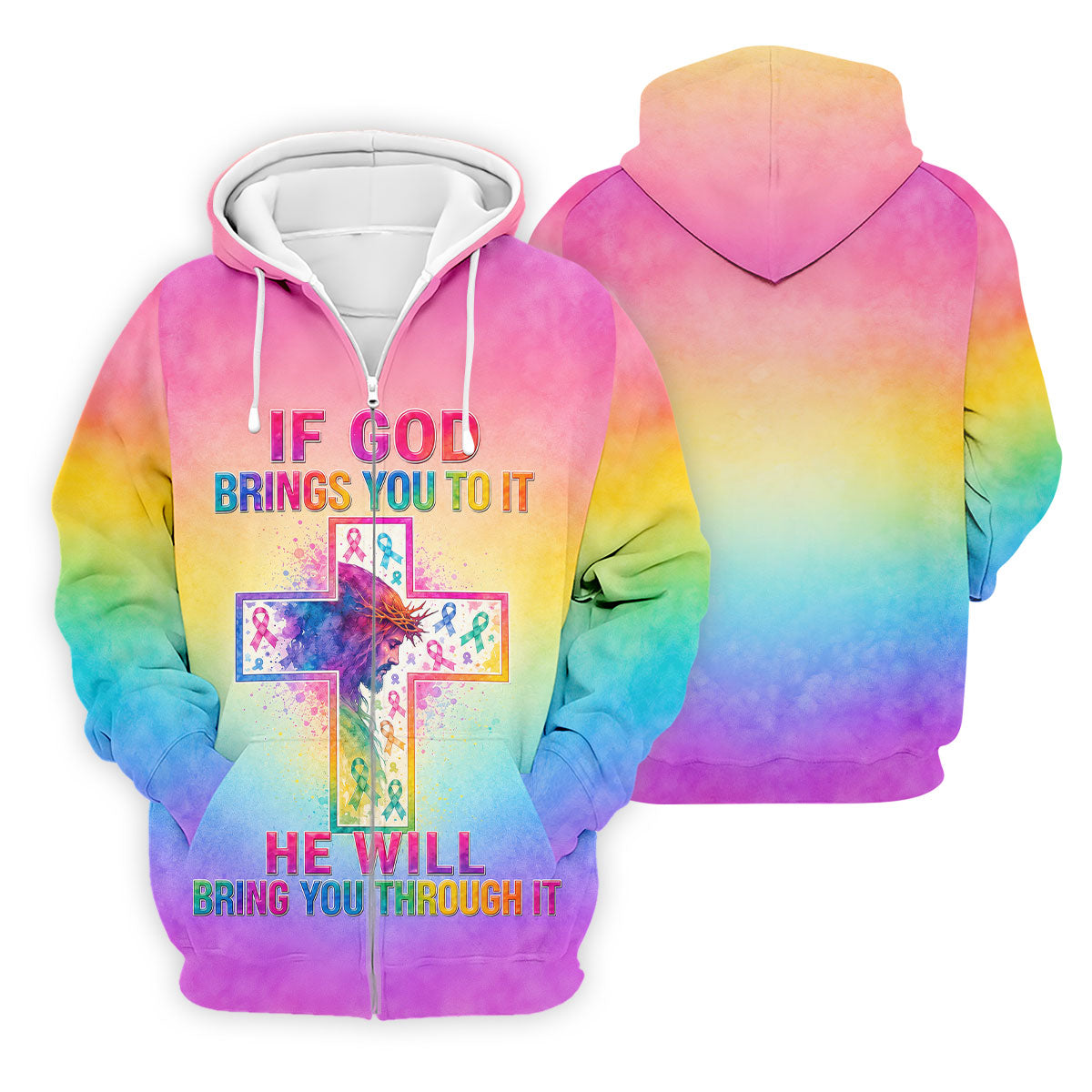 If God Brings You To It Cancer Cross Polo Shirt, Mens Golf Polo, Golf Apparel For Men