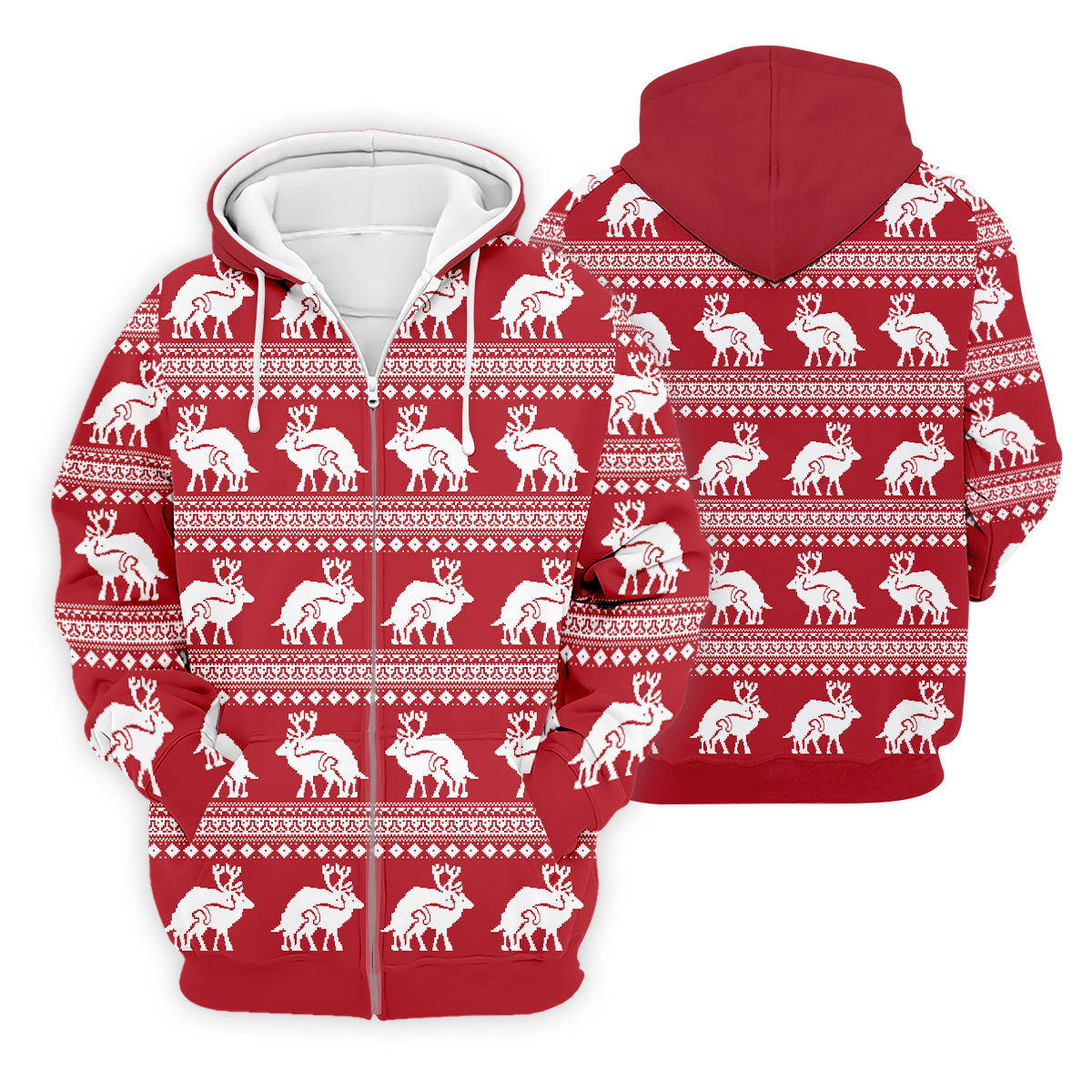 Reindeer Humping Seamless Pattern Golf Shirt, Christmas Golf Shirt, Golf Shirts For Men, Golf Gift For Men
