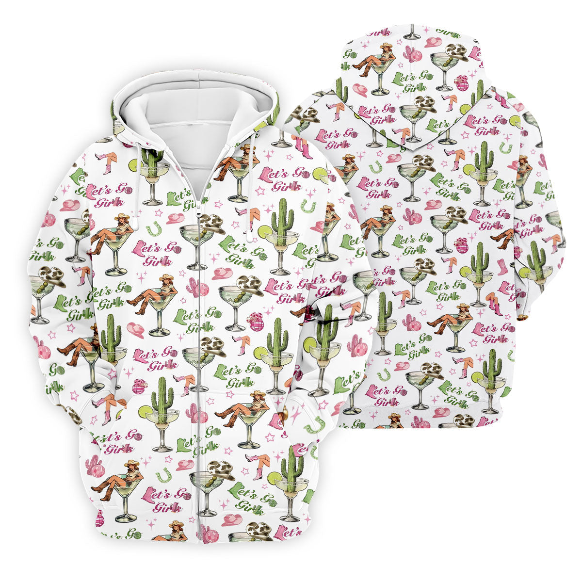 Let's Go Girls Cowgirl Margarita Hawaiian Golf Shirt, Men's Golf Shirt, Golf Polo Shirts For Men