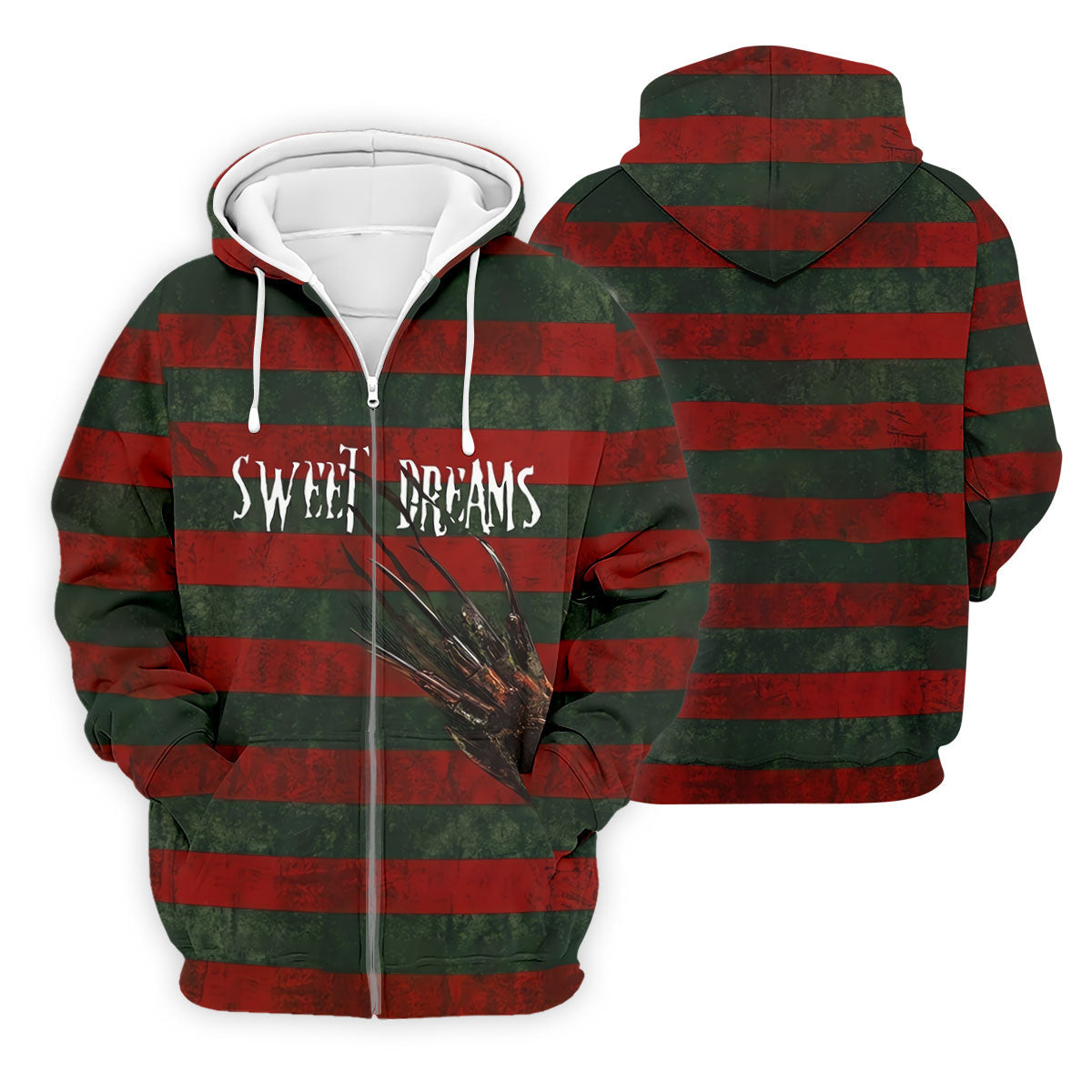 Sweet Dreams Horror Striped Golf Polo Shirt, Mens Golf Shirts, Golf Apparel For Men