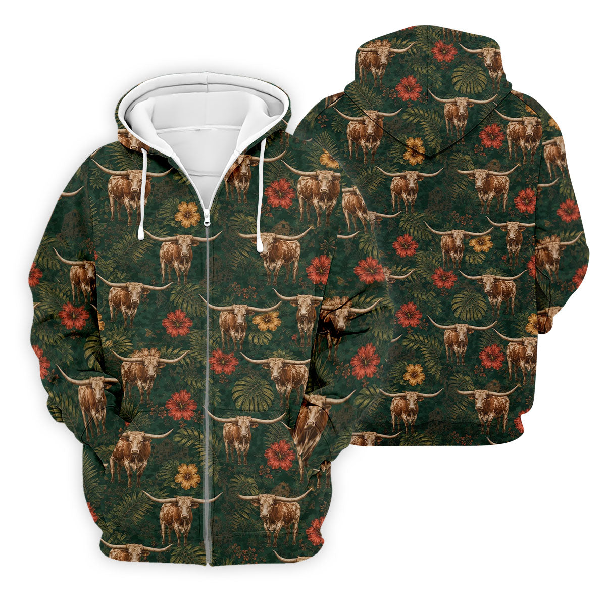 Texas Longhorn Tropical Pattern Golf Polo Shirt, Men's Golf Shirt, Hawaiian Golf Shirt