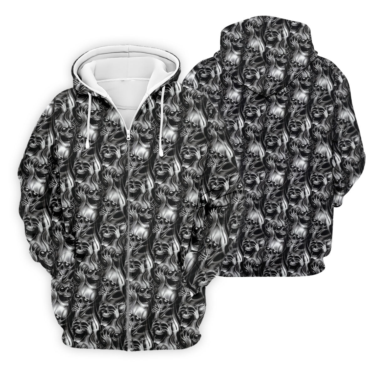 Dark Grim Reaper Skull Pattern Golf Polo Shirt, Mens Golf Polo, Golf Apparel For Men