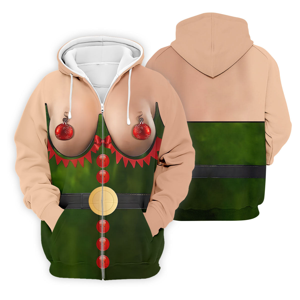 Funny Elf Costume Ornament Christmas Golf Shirt, Ugly Christmas Shirt, Christmas Golf Shirt