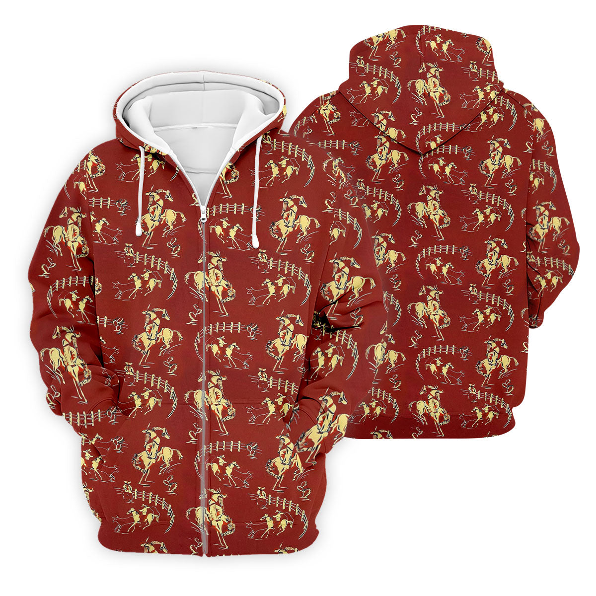 Vintage Rodeo Cowboy Pattern Golf Polo Shirt, Mens Golf Apparel, Hawaiian Golf Shirt