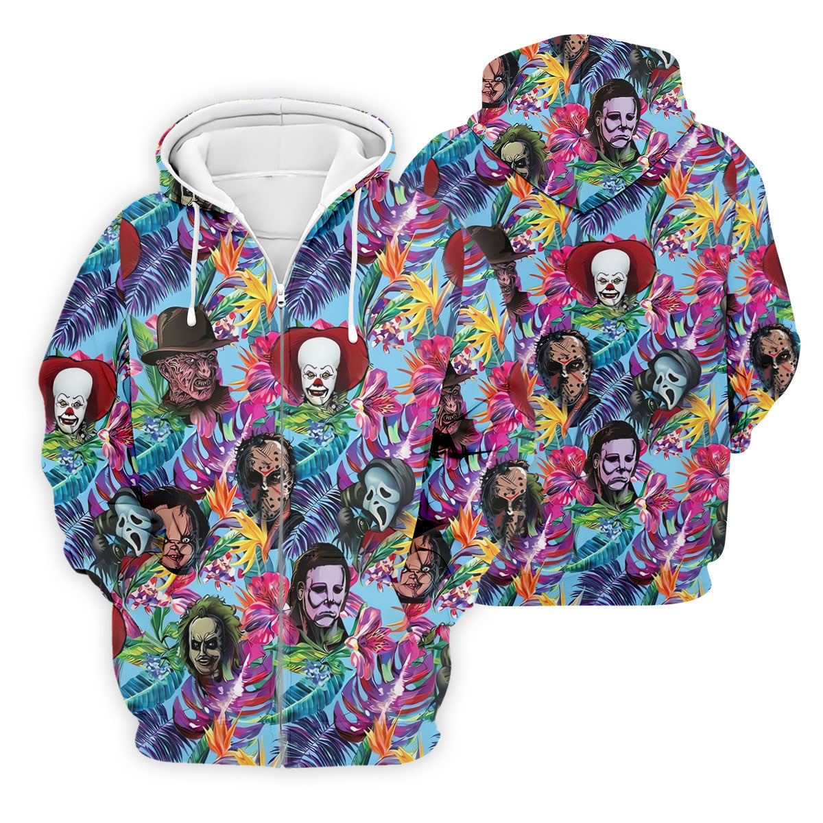 Tropical Horror Character Halloween Golf Shirt, Mens Golf Shirts, Golf Polo Shirts For Men