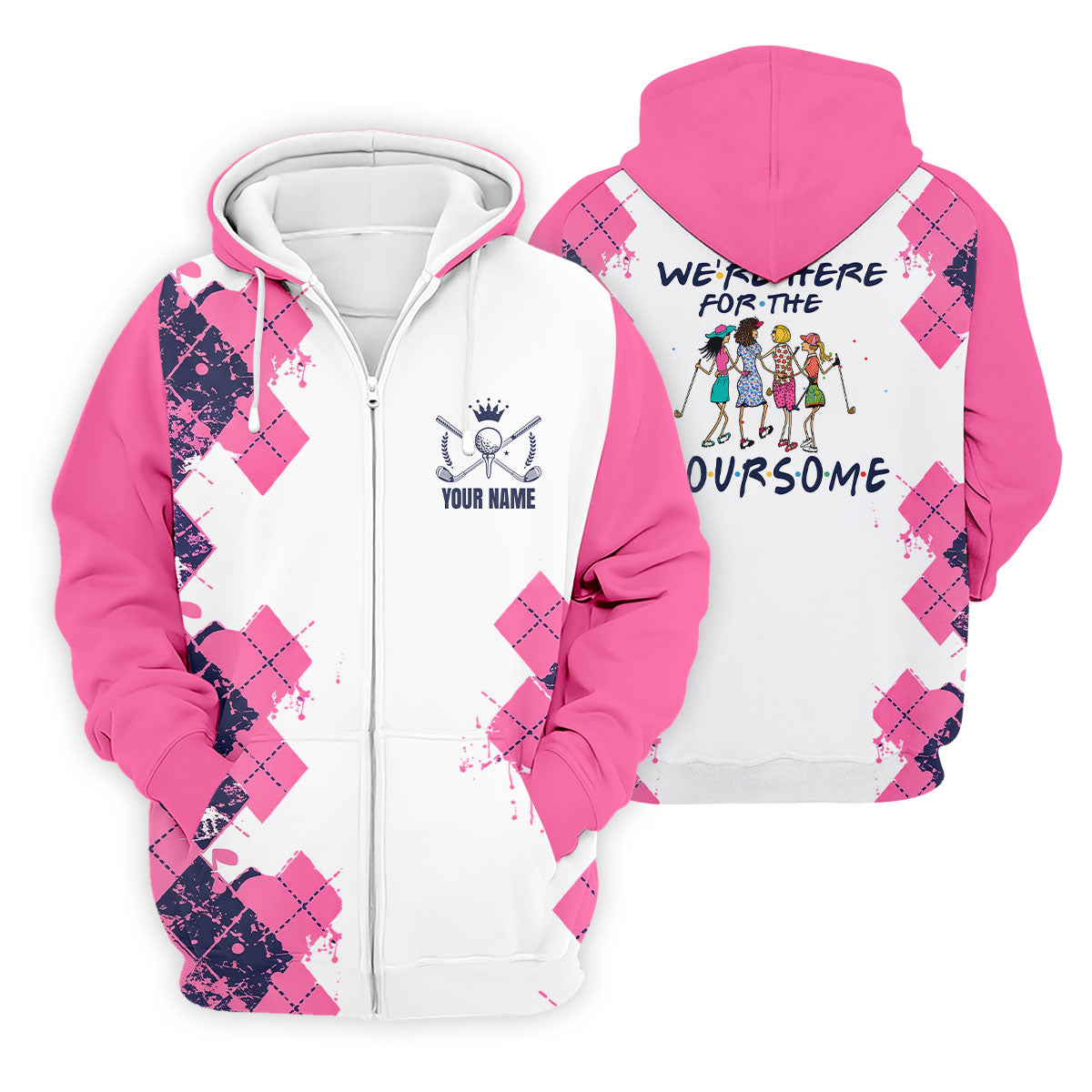 Personalized Pink Paint Splash Golf Shirt, Men's Golf Shirt, Golf Apparel For Men