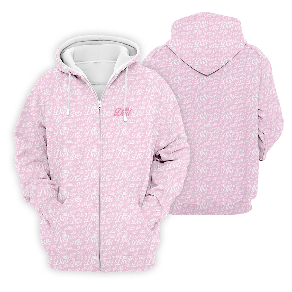 Pink Girl Dad All Over Print Golf Polo Shirt, Golf Polo Shirts For Men, Mens Golf Apparel