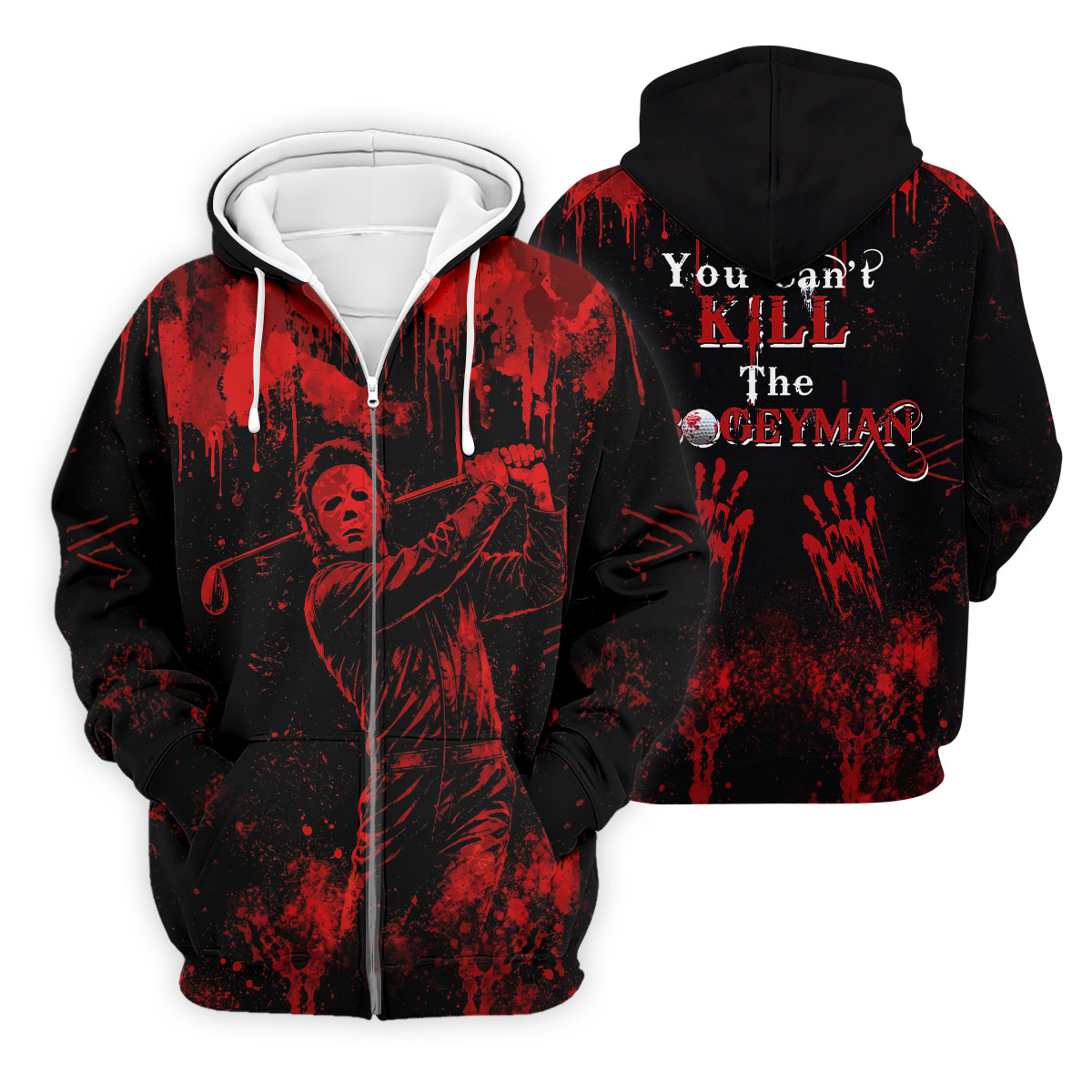 You Cant Kill The Bogeyman Horror Character Polo Shirt, Halloween Shirt, Mens Golf Polo