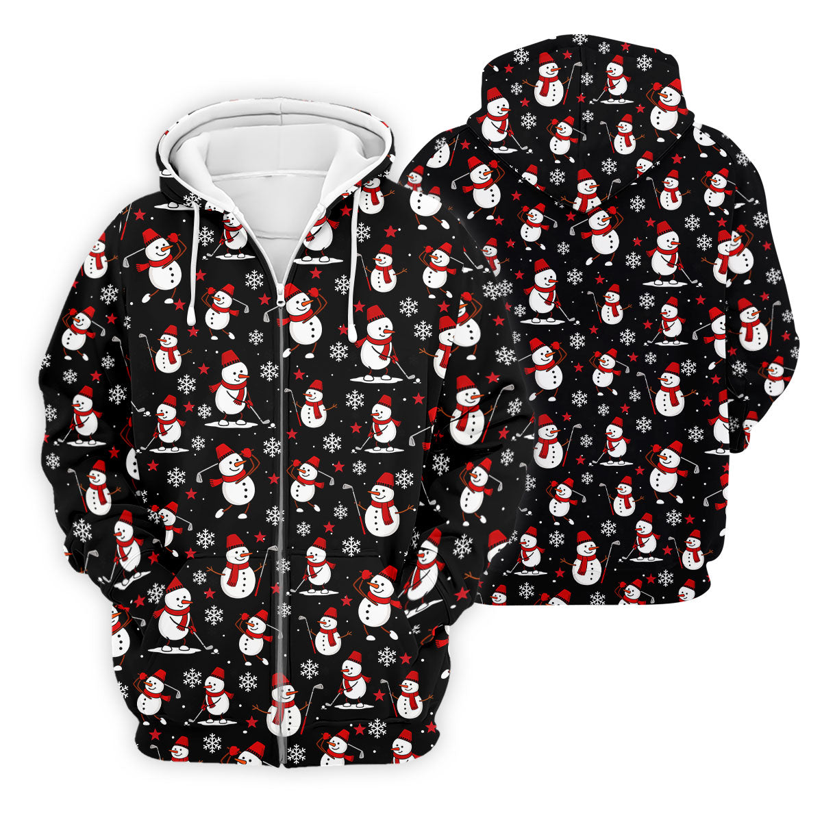 Cute Snowman Golf Pose Black Golf Shirt, Christmas Golf Shirt, Golf Shirts For Men, Golf Gift For Men