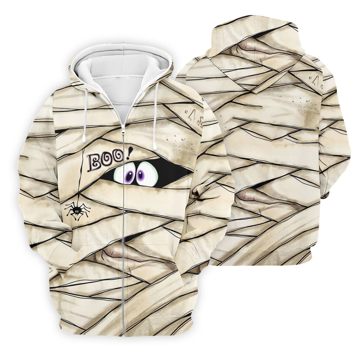 Cute Mummy Peeking Eyes BOO Halloween Golf Polo Shirt, Mens Golf Polo, Hawaiian Golf Shirt