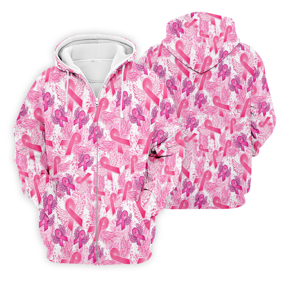 Breast Cancer Pink Ribbon Angel Wings Polo Shirt, Men's Golf Shirt, Golf Apparel For Men
