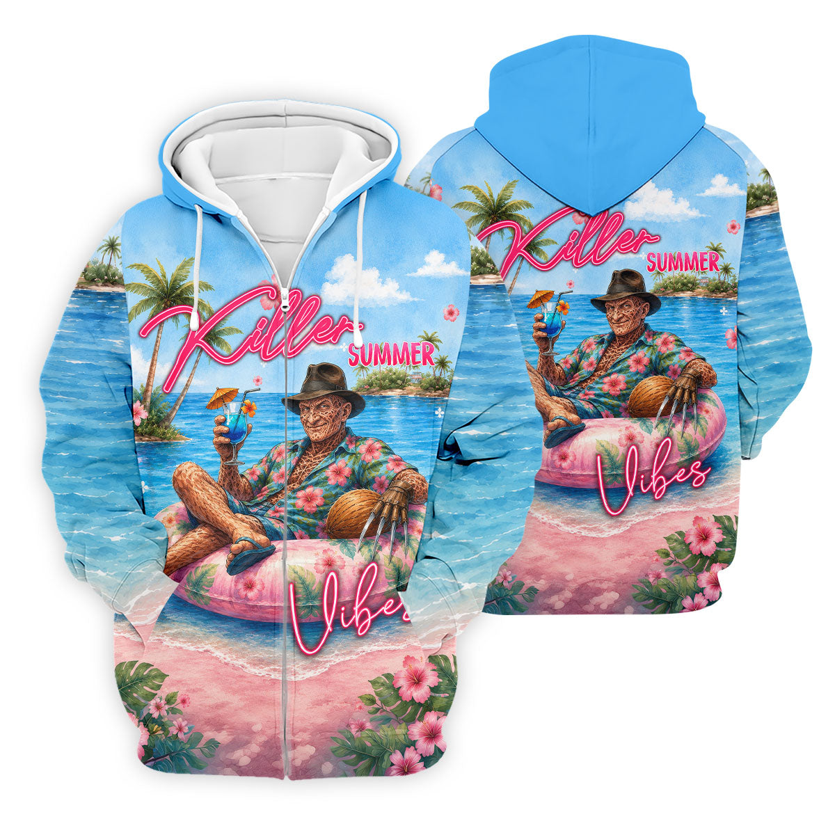 Killer Summer Vibes Burned Slasher Golf Polo Shirt, Men's Golf Shirt, Mens Golf Apparel