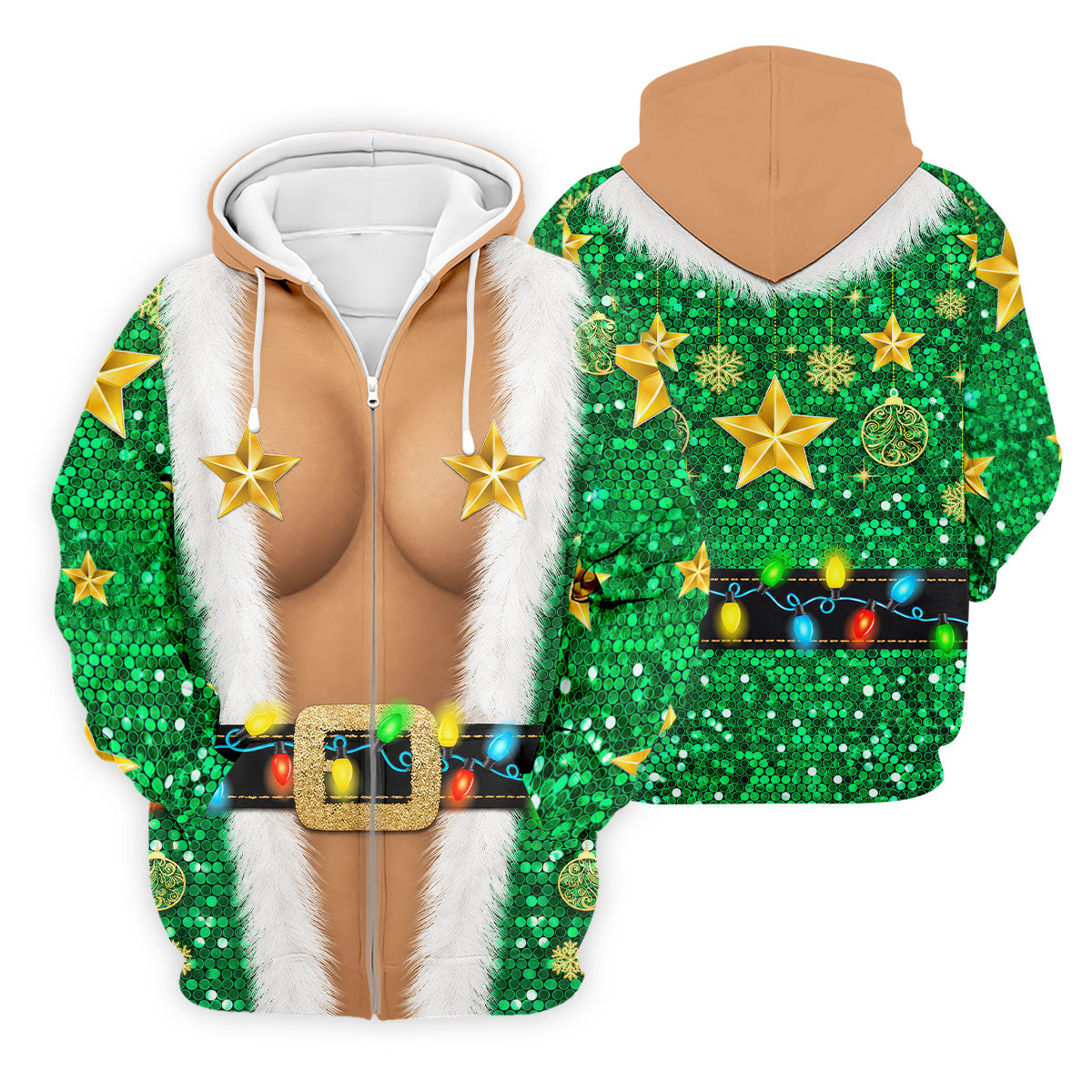 Green Santa Gold Stars Christmas Golf Polo Shirt, Mens Golf Shirts, Mens Polo Shirts