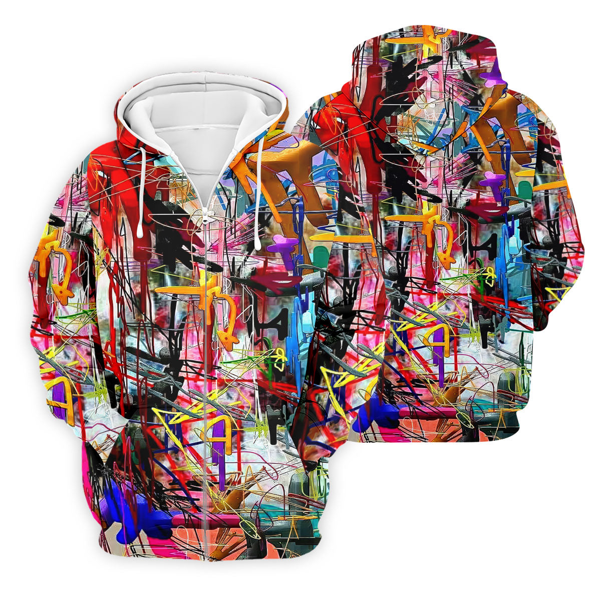 Colorful Abstract Graffiti Street Art Golf Shirt, Mens Golf Polo, Golf Apparel For Men