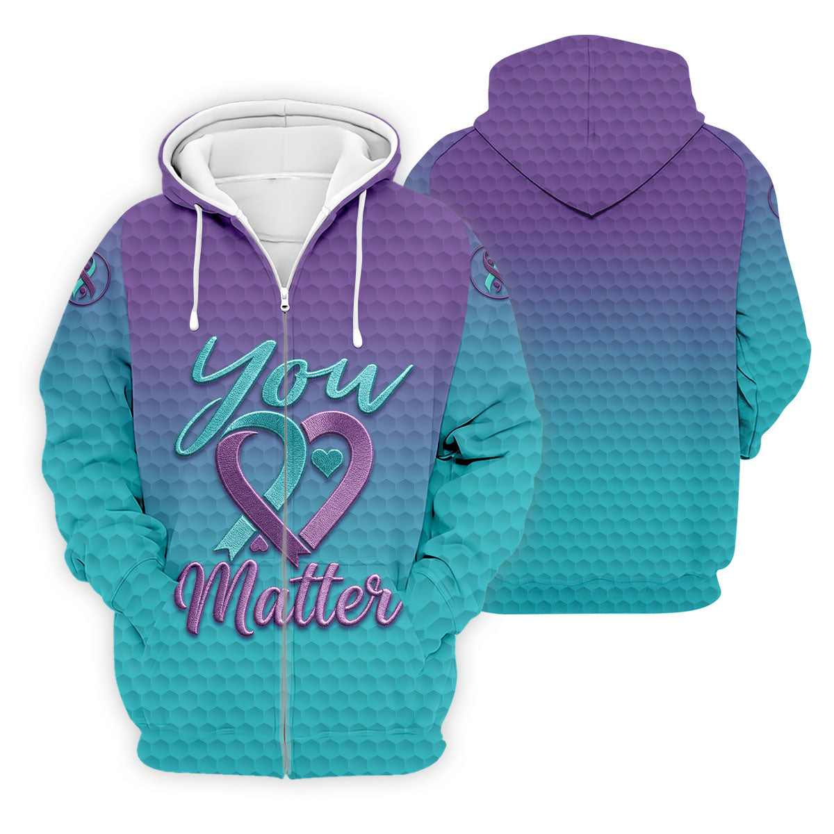 You Matter Suicide Prevention Ribbon Heart Polo Shirts For Men, Golf Apparel For Men