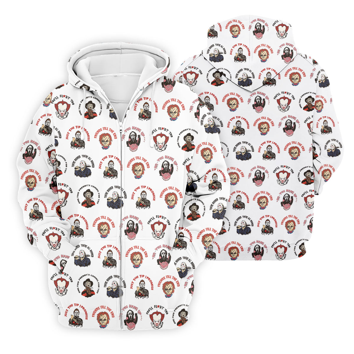 Just The Tip I Promise Horror Character Villains Golf Polo Shirt, Mens Golf Polo, Printed Golf Shirts