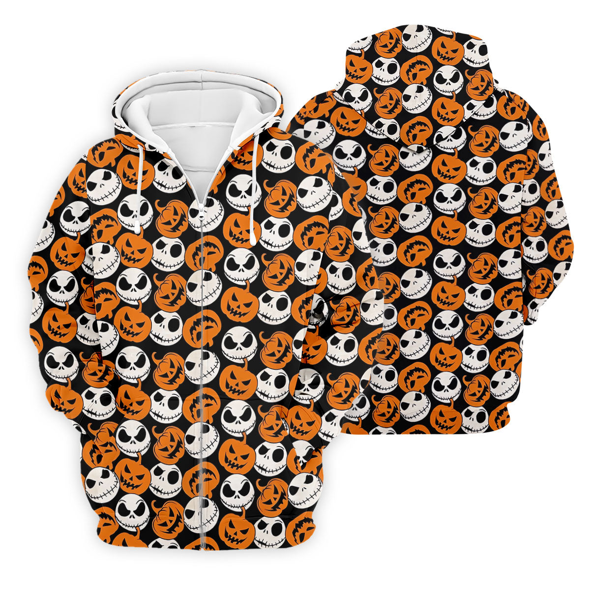 Halloween Skull Pumpkin Pattern Golf Polo Shirt, Men's Golf Shirt, Hawaiian Golf Shirt