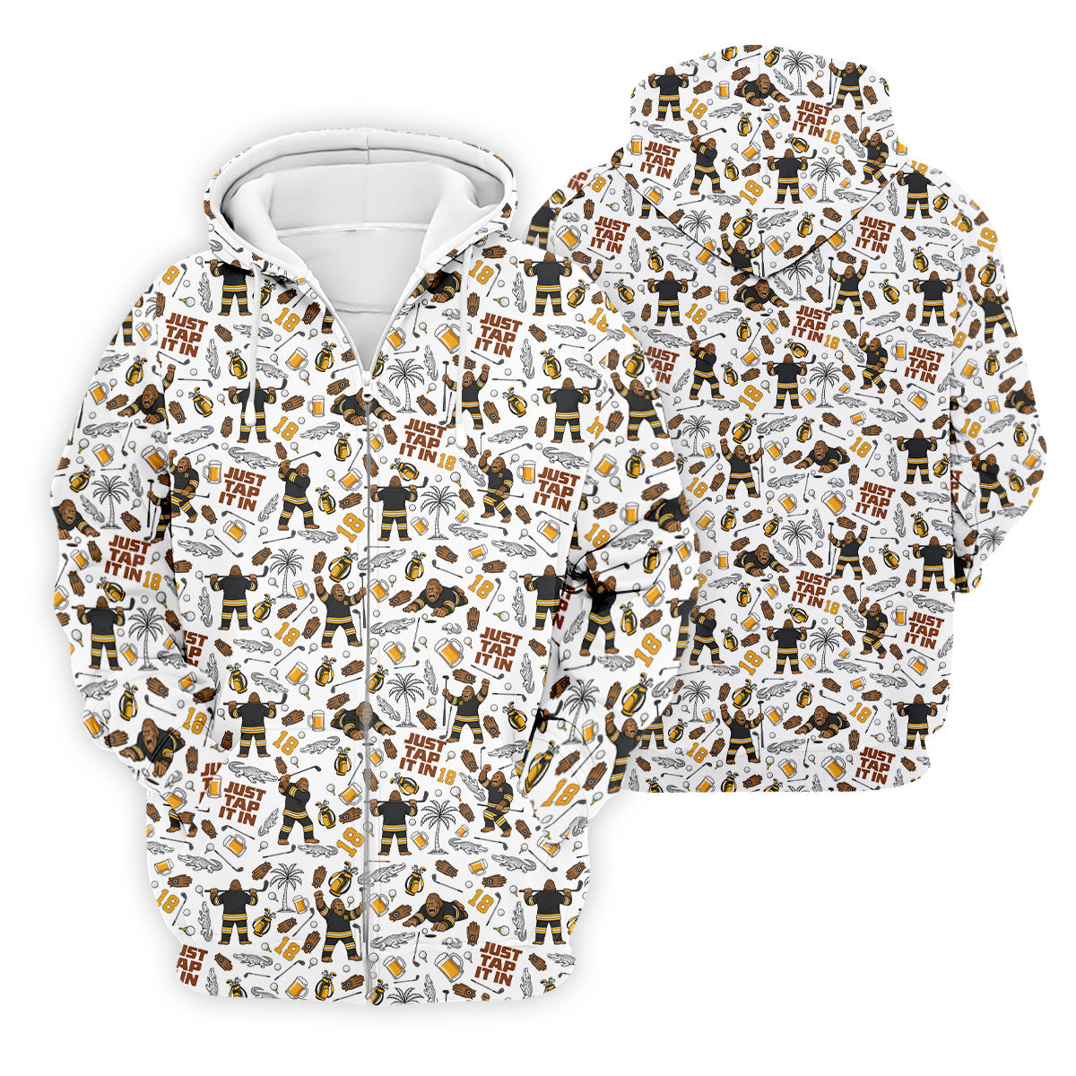 Funny Just Tap It In Bigfoot Golf Polo Shirt, Hawaiian Golf Shirt, Golf Shirts For Men