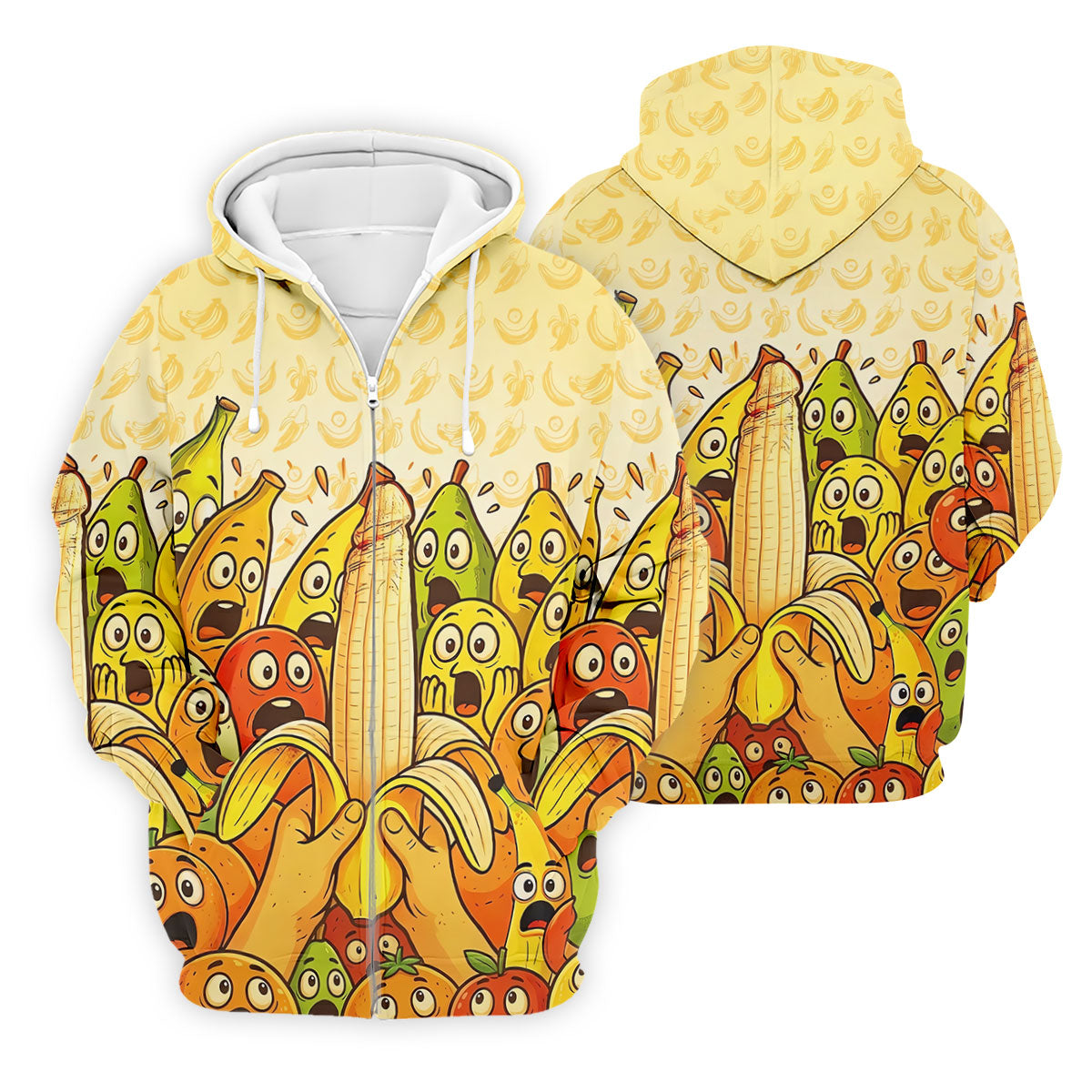 Funny Banana Fruit Cartoon Pattern Polo Shirt, Mens Golf Polo, Golf Shirts For Men