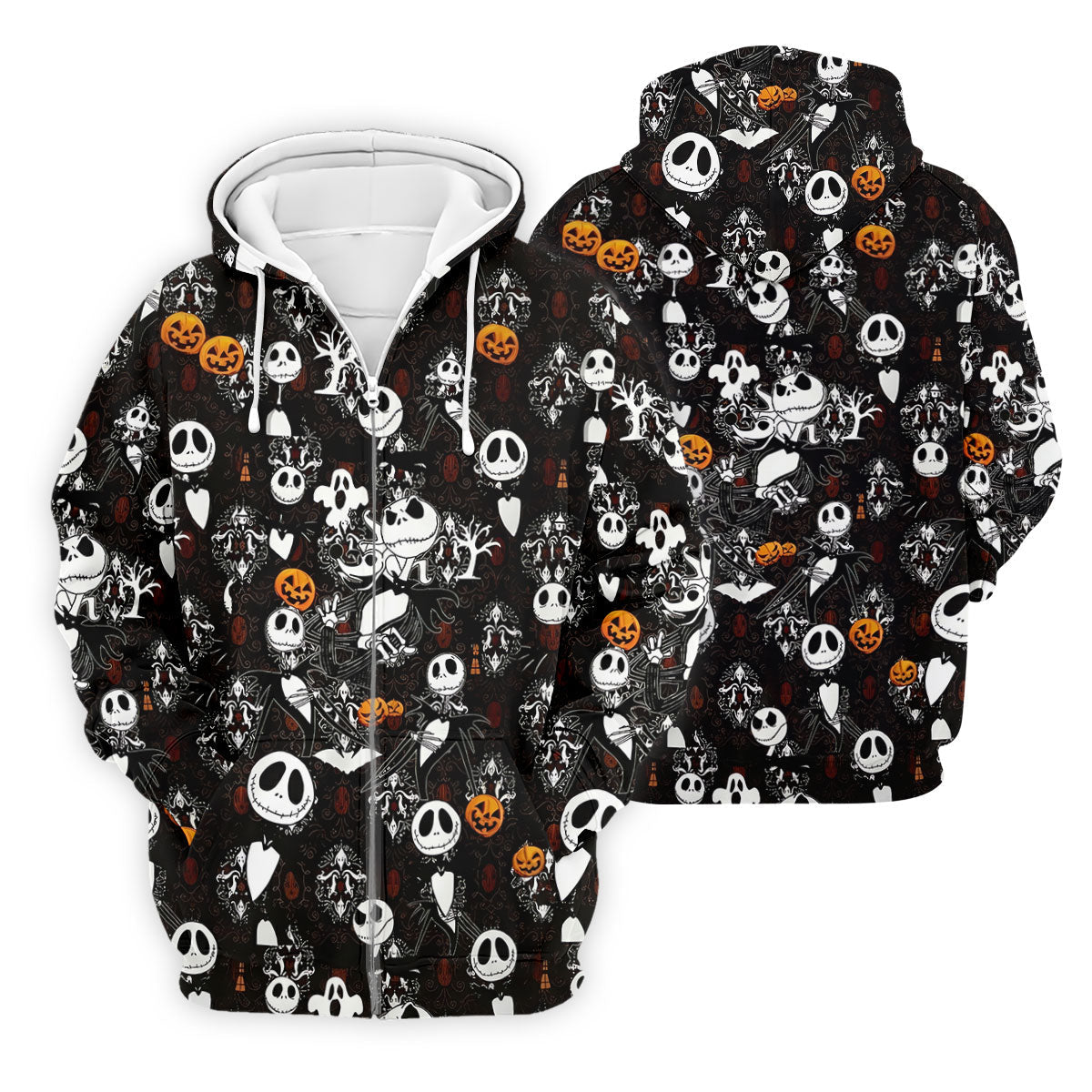 Halloween Pumpkin Skeleton Pattern Golf Polo Shirt, Hawaiian Golf Shirt, Mens Golf Apparel