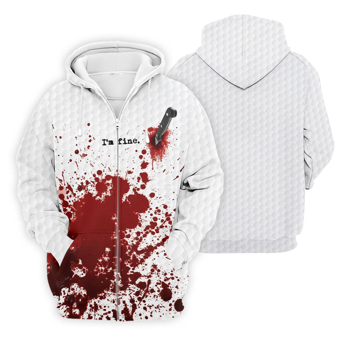I'm Fine. Horror Golf Polo Shirt, Golf Polo Shirts For Men, Printed Golf Shirts