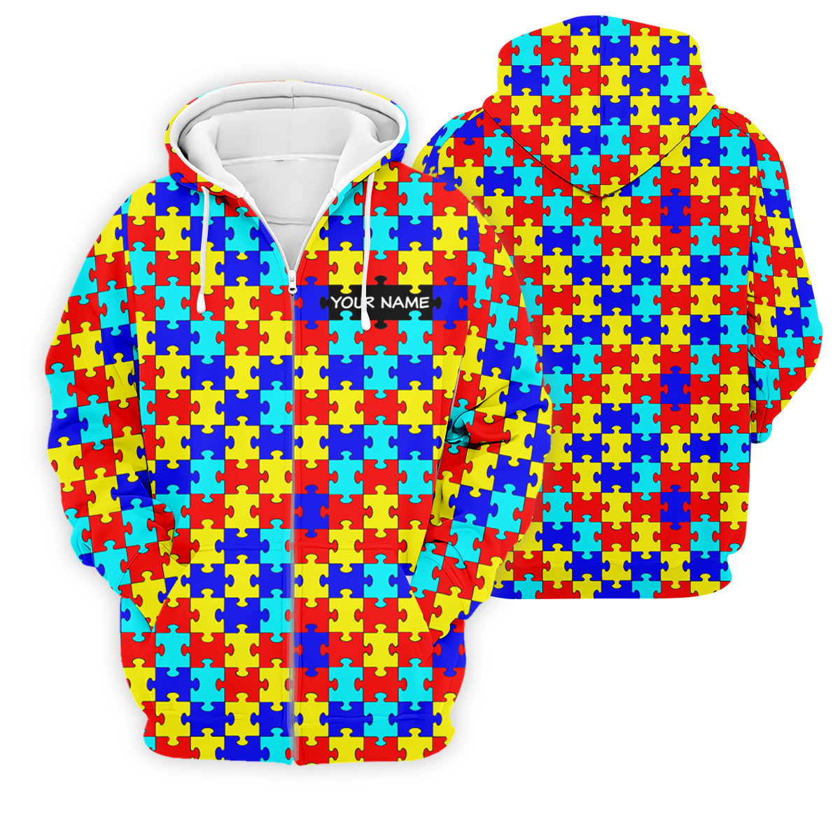 Autism Awareness Colorful Puzzle Pattern Golf Tops For Men, Polo Shirts For Men, Golf Shirts For Men