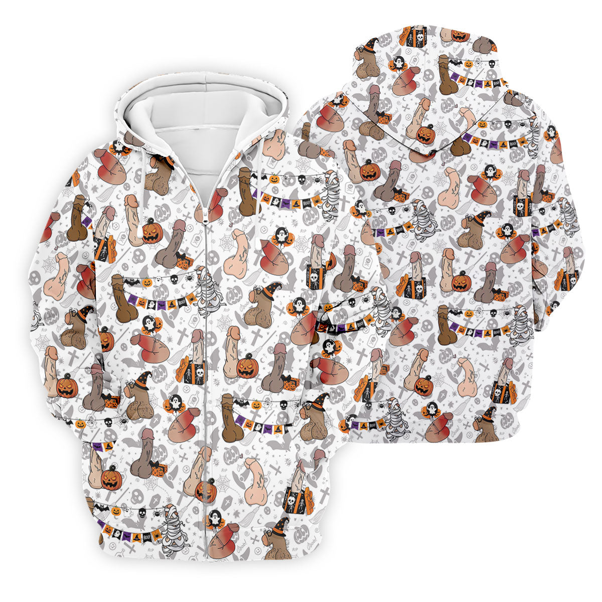 Funny Adult Halloween Pattern Hawaiian Polo Shirt, Polo Shirts For Men, Mens Golf Apparel