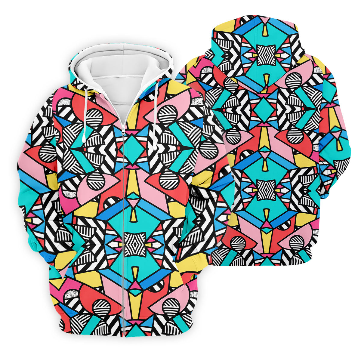 Abstract Geometric Pop Art Golf Polo Shirt, Men's Golf Shirt, Mens Golf Apparel