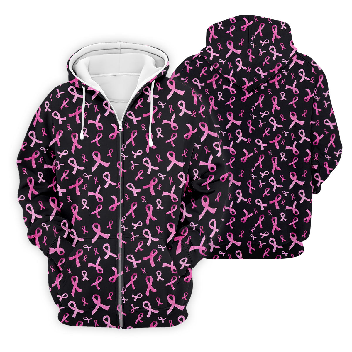 Watercolor Pink Ribbon Breast Cancer Polo Shirt, Polo Shirts For Men, Printed Golf Shirts