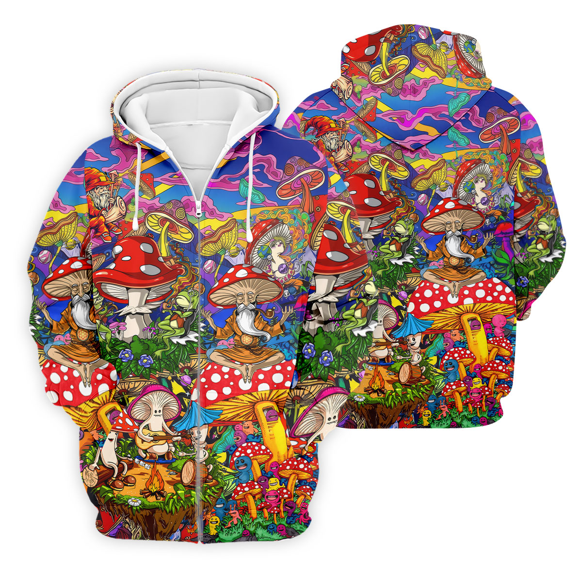 Psychedelic Mushroom Forest Fantasy Golf Polo, Hawaiian Golf Shirt, Golf Polo Shirts For Men