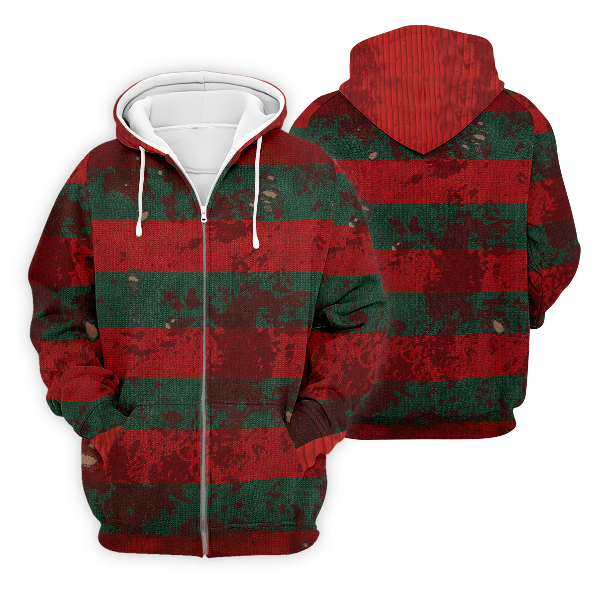 Distressed Red Green Horror Knit Golf Polo Shirt, Men's Golf Shirt, Hawaiian Golf Shirt